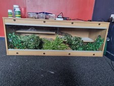lizard vivarium,large,full set up,oak,temperature controlled,heat,included.