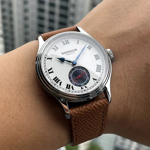Merkur salmon dial watch - dial,