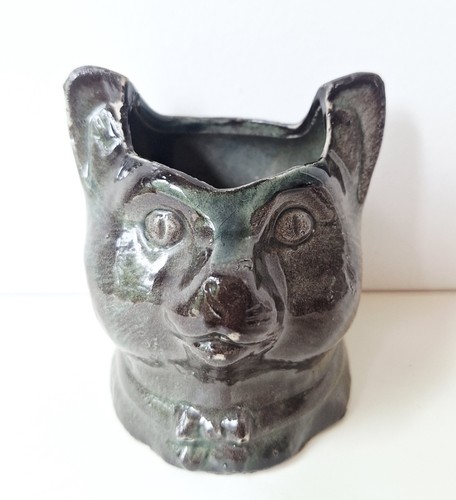 Antique victorian pottery cat - antique,