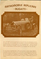 Bugatti replica by MATHOMOBILE REPLICARS sales brochure / leaflet