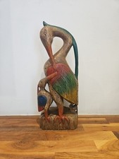 Vintage Hand Carved Crane Bird