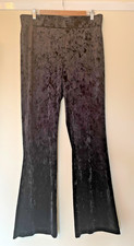 M&S Velvet Trousers Size 16 Ladies Faux Velvet  Wide Leg VCG