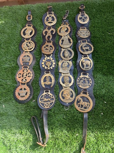 Horse brasses on leather - 4,