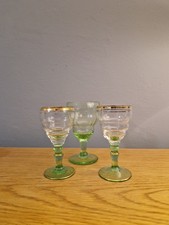 Three Vintage Green-stemmed