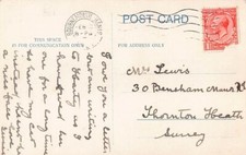 FAMILY HISTORY - POSTCARD - LEWIS - THORTON HEATH BENSHAM MANOR ROAD SURREY 9