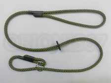 HANDMADE ENGLISH GUN DOG SLIP LEAD  8mm BRAIDED ROPE OLIVE LENGTHS 1.2m - 10m