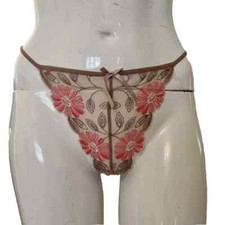 LA SENZA Mocha and Coral G-string Thong Lingerie X3 De-Branded Stock UK8 10 12