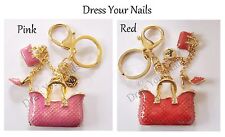Key Rings Shoe Red/Pink Letters Logo Brand Handbag Charms Ladies Accessories