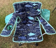 Folding Chair Joules Junior Lazy Chair Cup Holder and Carry Storage Bag shark
