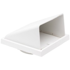 White Tumble Dryer Wall Air Vent Cowled Hood Outlet Non Return Flap 4"