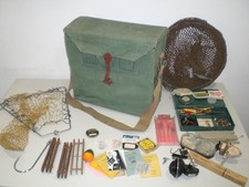 Vintage Efgeeco Fishing Tackle Box / Seat + Nets + Accessories Parts