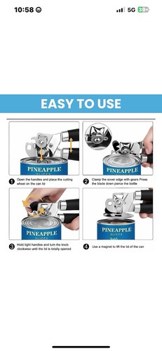 Stainless steel tin can opener - stainless,