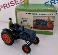 Vintage Britains Model Farm 128F Fordson Major Tractor Model Original Figure Box