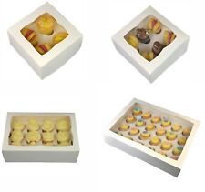 PREMIUM Windowed Mini Cupcake Boxes for 4, 6, 12 & 24 Cup Cakes With Inserts