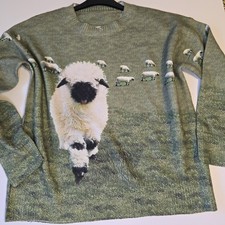 Green Knitted Jumper With Ewe