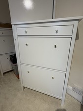 Shoe cabinet HEMNES, white. Two available. Gold Hardware. Read before buying 
