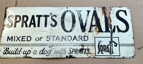 Spratts enamel advertising - enamel,