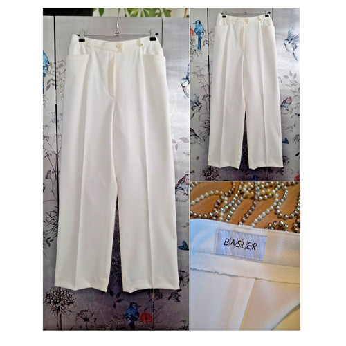 Cream ladies trousers wide leg - ladies,