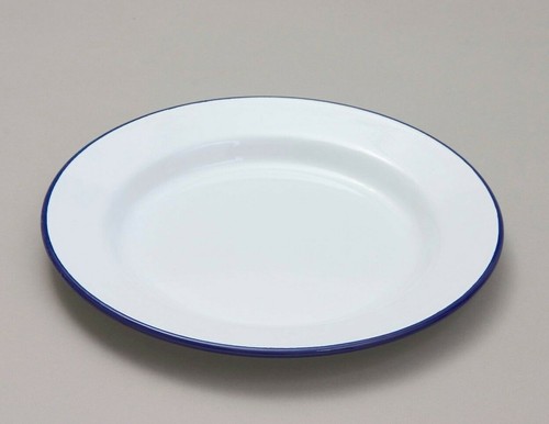 Dinner plate white enamel - plate,