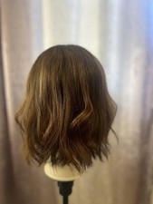 Luxury Human Hair Topper 8x8 Cap Brown With Caramel Highlights