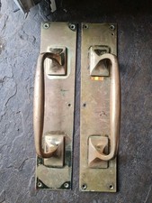 One pair of vintage Brass Pub/shop door handles Needs A Polish