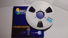 (METAL) RMG 911 Case and AMPEX 406 Audio Magnetic Reel to Reel Tape 10.5"