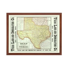 Old Map of Texas 1876 -