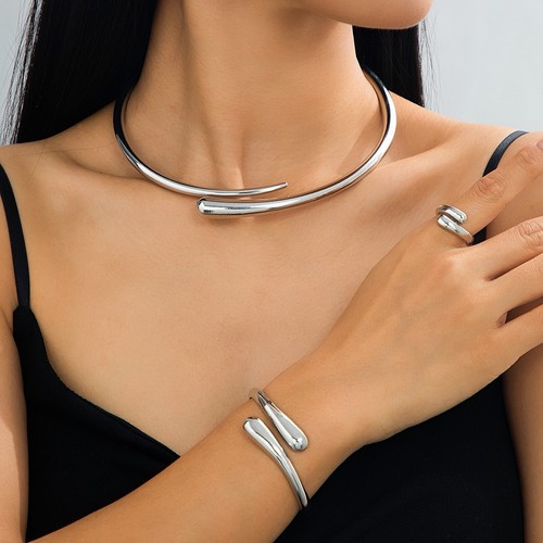3pcs silver water drop jewelry - 3pcs,