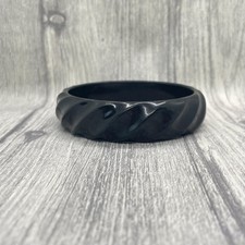 Black Rope Twist Bangle –