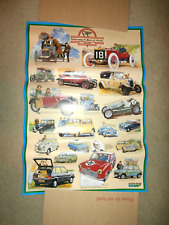 Austin. Poster. Celebrating 80 years 1906-1986. 1908 GP car .1922 Seven.A30.Mini