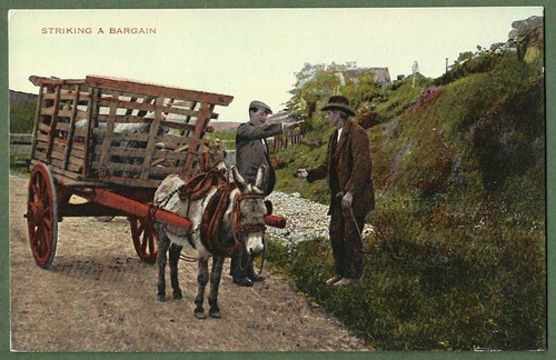 Irishman striking bargain - irishman,