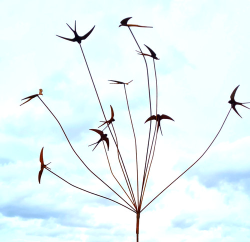 Ten swallows metal garden - ten,