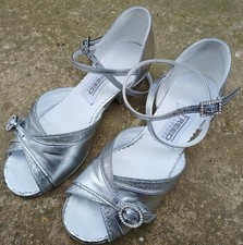 Fever Silver Ballroom Dancing Shoes Lucy UK1/EU33
