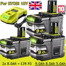 For RYOBI P108 18V One+ Plus High Capacity Battery Lithium Ion RB18L50 / Charger