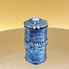 VTG Silver Scenes Trinket Box Miniature Welsh Hat Detail Silver Plated Gift 29g