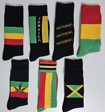 Men Women Reggae Jamaican Flag Rasta Socks Carnival Festival One Pair Size 6-11