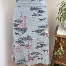 White Stuff Skirt Size 14 Greyhound Whippet Pattern Aplique Lined Dog Lover