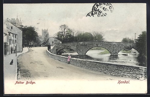 Postcard kendal nether bridge - kendal,,
