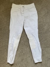 ARIAT ladies white competition jodhpurs breeches suede knees size 26R