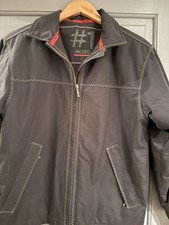 MUSTO HOODED JACKET SIZE “S” DARK BLUE  WITH LOGOS