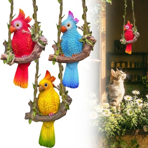 Parrot garden ornament hanging - garden,