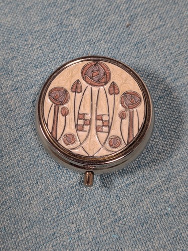 Pill box small metal - metal, charles