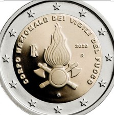 Italy ?? Coin 2€ Euro 2020 Fire Fighters UNC Watch Department axes Fireman