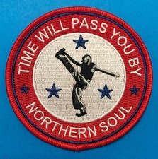 NORTHERN SOUL IRON ON PATCH - "TIME WILL PASS YOU BY" - NORTHERN SOUL DANCER
