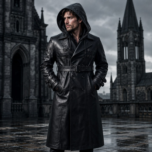 Men black hooded - men's,
