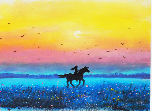 Original acrylic sunrise - original,