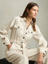 Reiss Womens Collar Jumpsuit