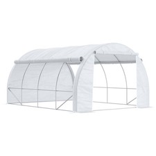 Outsunny 4x3x2m Polytunnel Greenhouse w/ Steel Frame White, Refurbished
