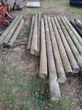 Selection Of Round Timber Poles Ex Play Equipment, Horse Jumps, Eventing