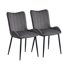 Set of 2 Velvet Dining Chairs